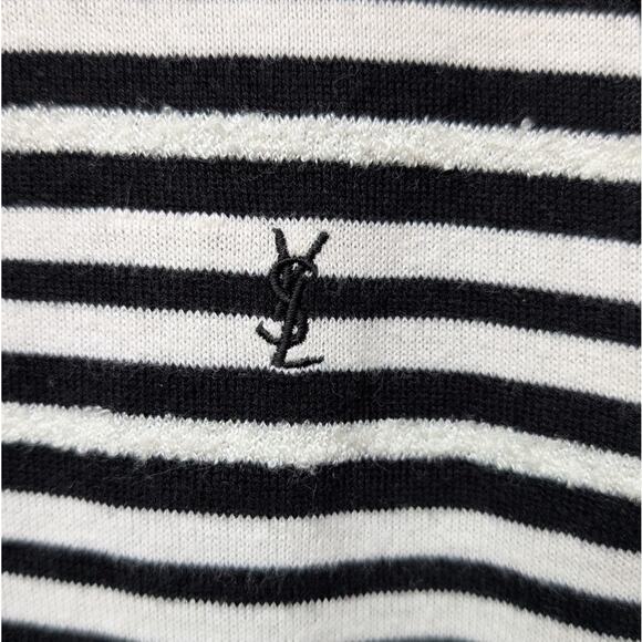 Saint Laurent Black Striped Cassandre Jersey Logo Tank Top, size M - Picture 4 of 9
